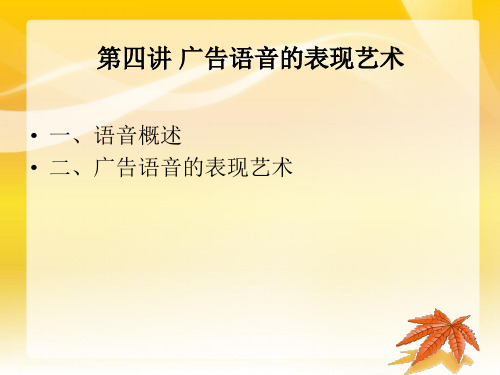 5 广告语言的表现艺术——语音