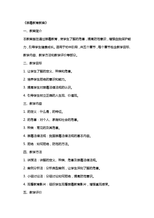 《禁毒教育教案》