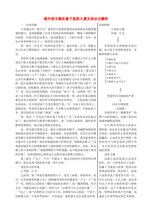 高中语文装在套子里的人课文知识点解析 人教版