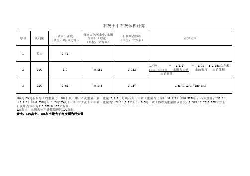 石灰土中石灰体积、重量和土体积、重量计算方法《问题终结者》