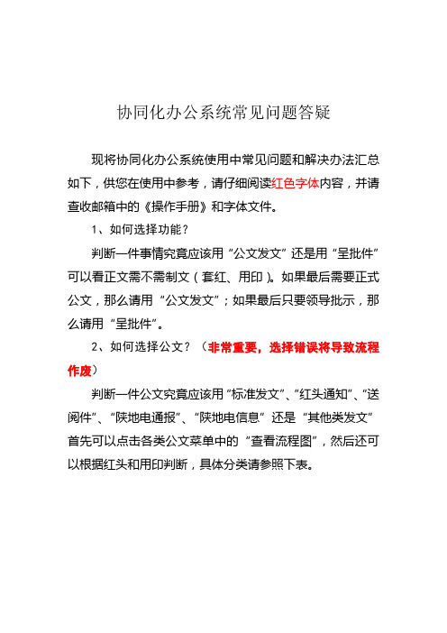 协同化办公系统常见问题答疑