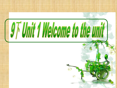 江苏省永丰初级中学牛津译林版九年级下册英语课件：Unit1Welcometotheunit(共22张PPT)