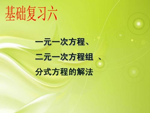 6-一元一次方程、二元一次方程(组)分式方程总复习