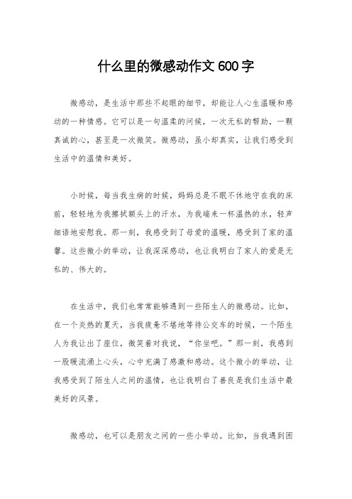 什么里的微感动作文600字