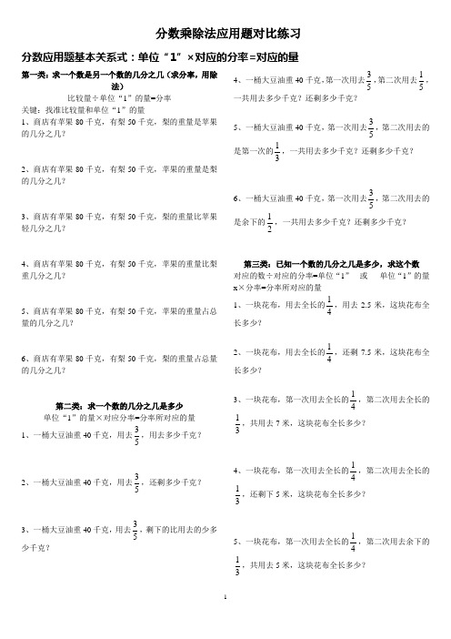 (完整word版)数学人教版六年级上册分数应用题练习(word文档良心出品)