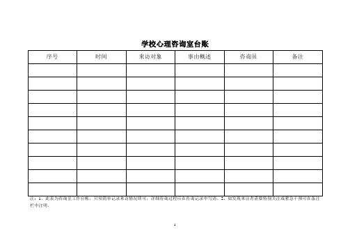 学校心理咨询室台账