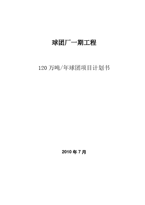 120万吨球团项目建设计划书