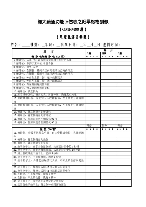 粗大运动功能评估表