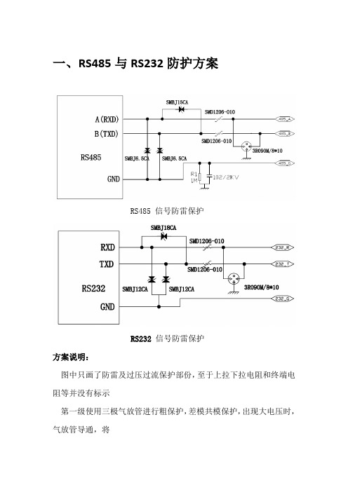 RS485-RS232-以太网接口防雷防静电方案