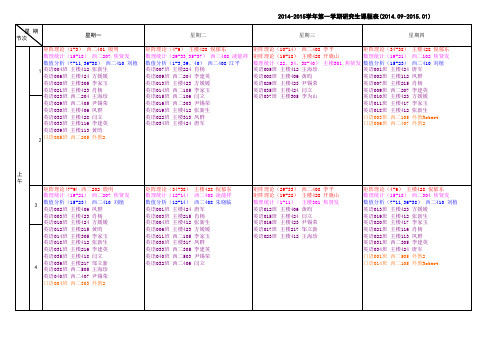 合肥工业大学2014-2015第一学期(南区)课表