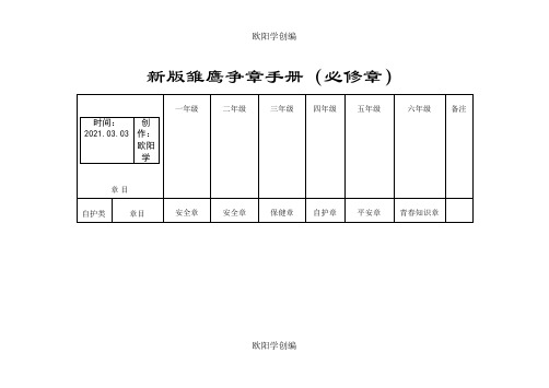 新版雏鹰争章手册之欧阳学创编