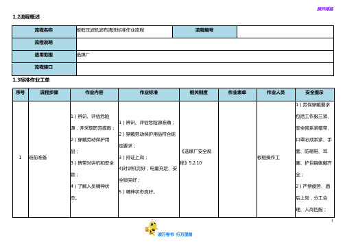 板框压滤机滤布清洗标准作业流程【选煤厂岗位标准作业流程】