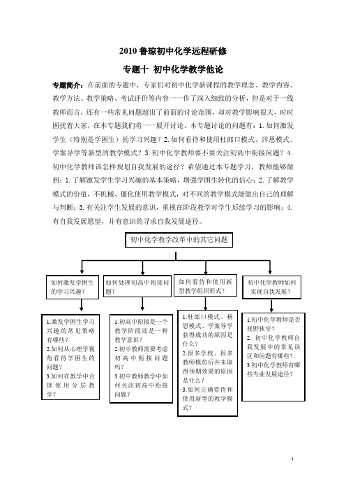 初中化学专题10课程文本