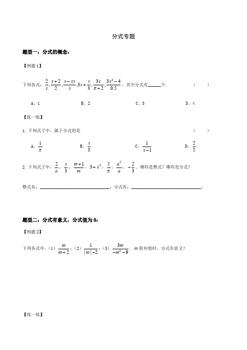 初二下册分式专题(全部题型)