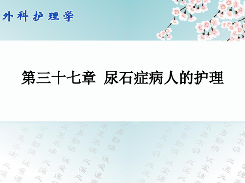 外科护理学37第三十七章 尿石症病人的护理