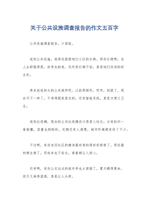 关于公共设施调查报告的作文五百字