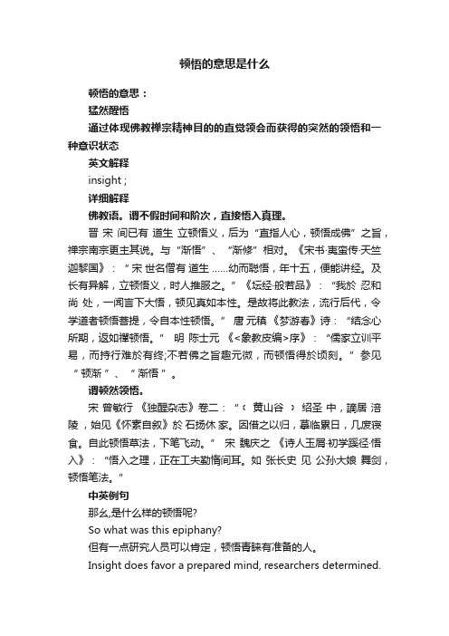 顿悟的意思是什么