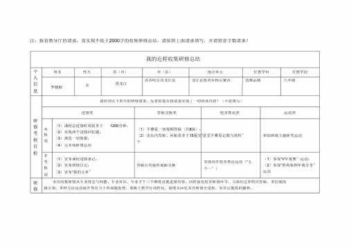 黑龙江国培研修总结李晓勤