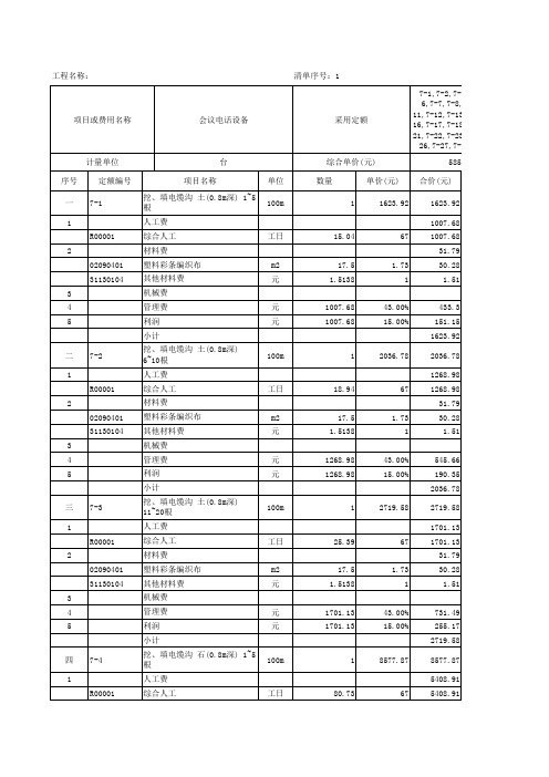 2013江苏省城市轨道交通工程计价表第7章