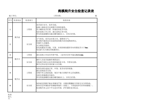 003爬模爬升安全检查记录表