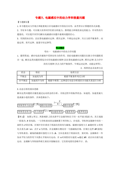 高考物理一轮复习专题九电磁感应中的动力学和能量问题精讲深剖