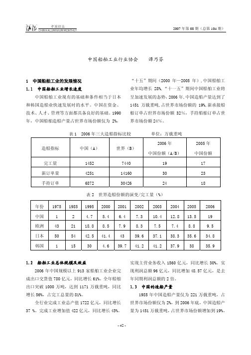 快速发展的船舶工业及对铝材的需求