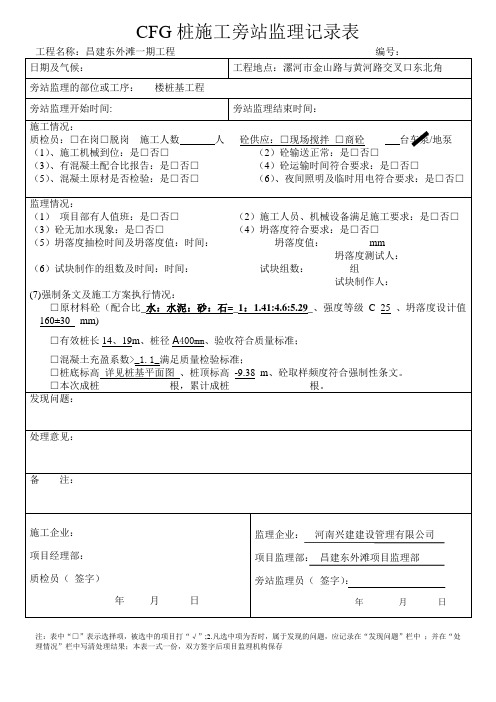 建筑工程各类(安全、施工)旁站记录