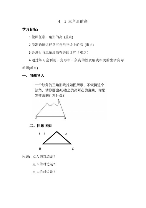 三角形的高教案