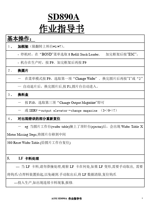 SD890A 作业指导书