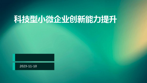 科技型小微企业创新能力提升