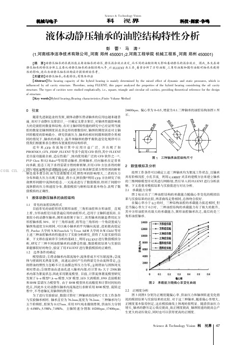 液体动静压轴承的油腔结构特性分析