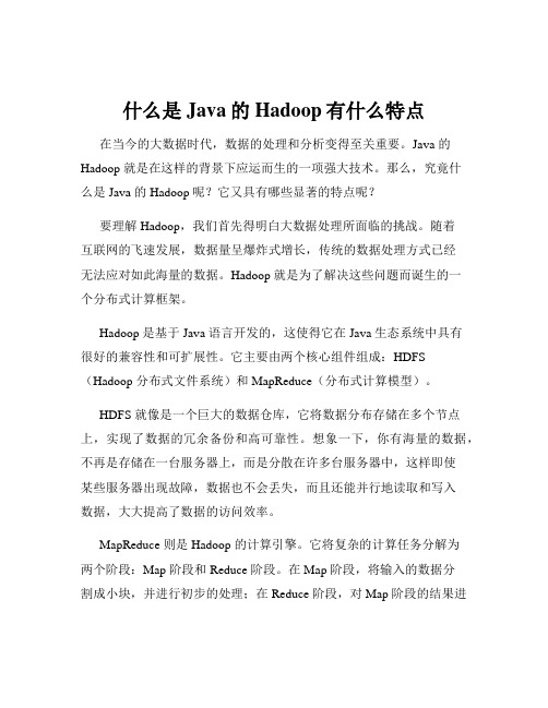 什么是Java的Hadoop有什么特点