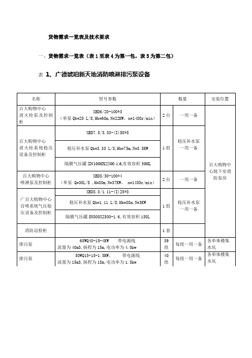 生活泵房技术要求