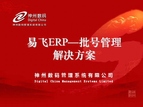 ERP批号管理解决方案.ppt