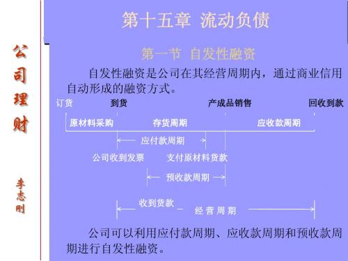 第十五章   流动负债(财务管理-吉林大学,李志刚)