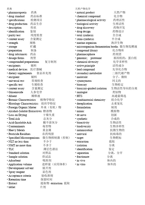 (完整版)中药专业英语重点词汇