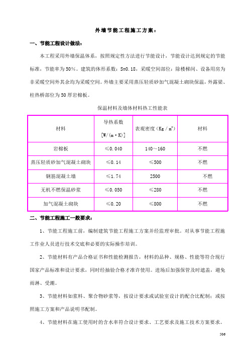 外墙节能工程施工方案