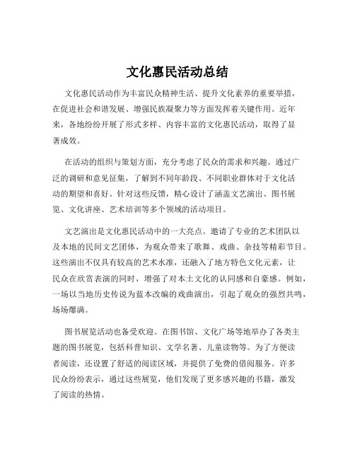 文化惠民活动总结