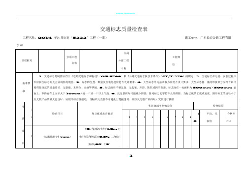 公路工程交通标志质量检查表