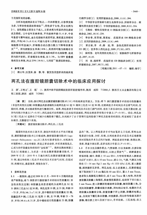 两孔法在腹腔镜胆囊切除术中的临床应用探讨