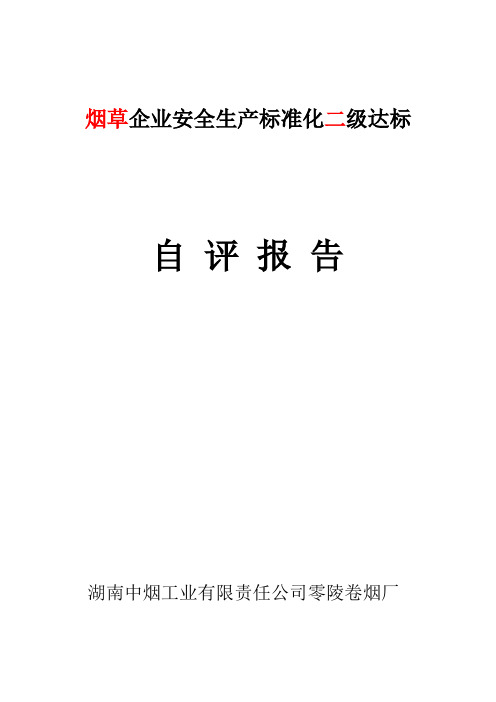 工矿商贸行业企业安全生产标准化自评报告(样本)