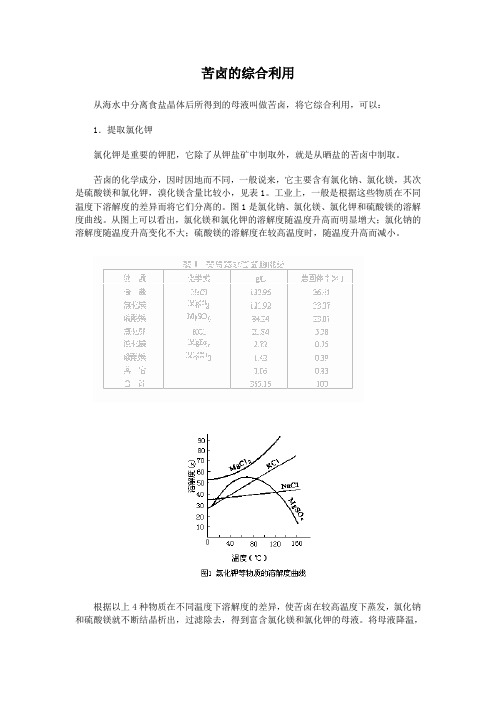 苦卤的综合利用