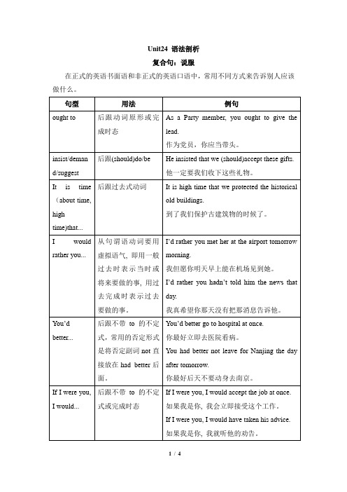 北师大版高二英语必修8_Unit24_语法剖析