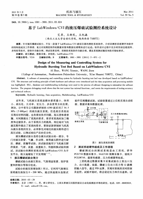 基于LabWindows／CVI的液压爆破试验测控系统设计