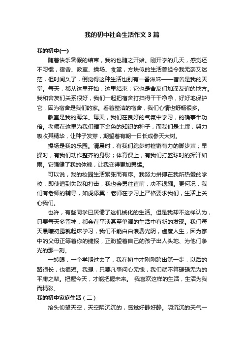 我的初中社会生活作文3篇