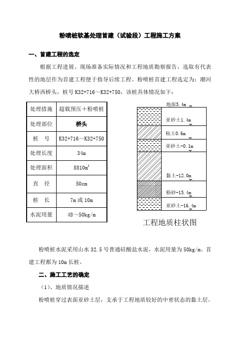 粉喷桩首件工程技术方案