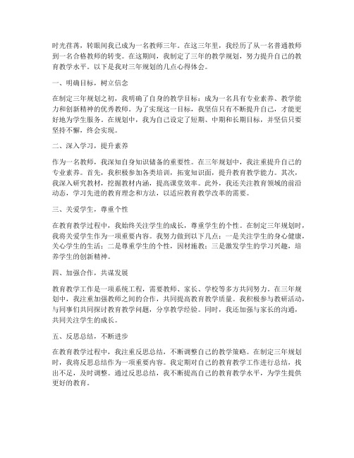 教师我的三年规划心得体会