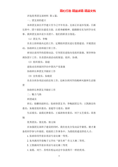 评选优秀团支部材料(12篇)(可直接编辑使用).docx