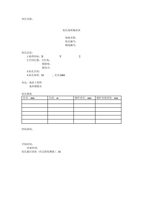 钻孔地质编录