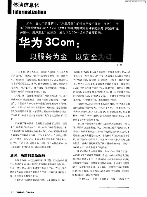 华为3Com：以服务为金 以安全为魂